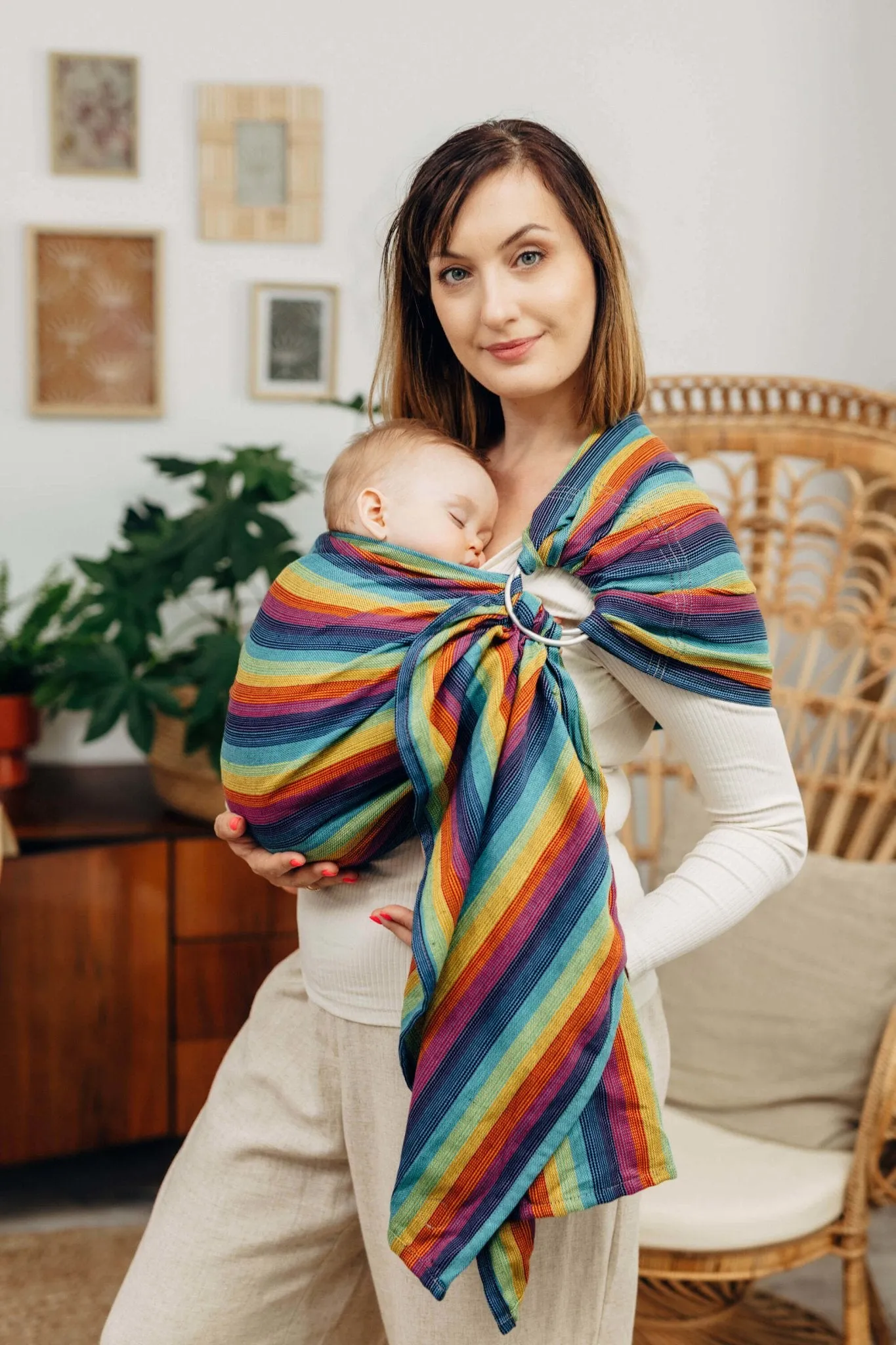 LennyLamb Ring Sling With Gathered Shoulder Linen Paradiso