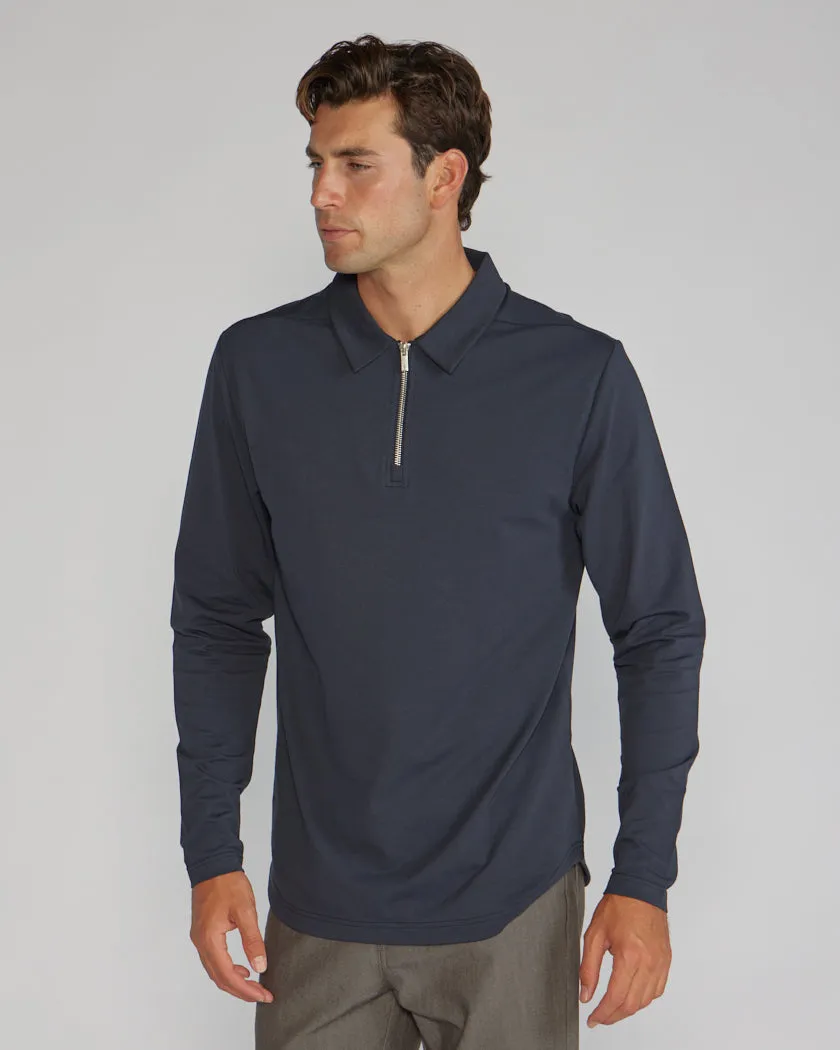 LUX Long Sleeve Zip Polo