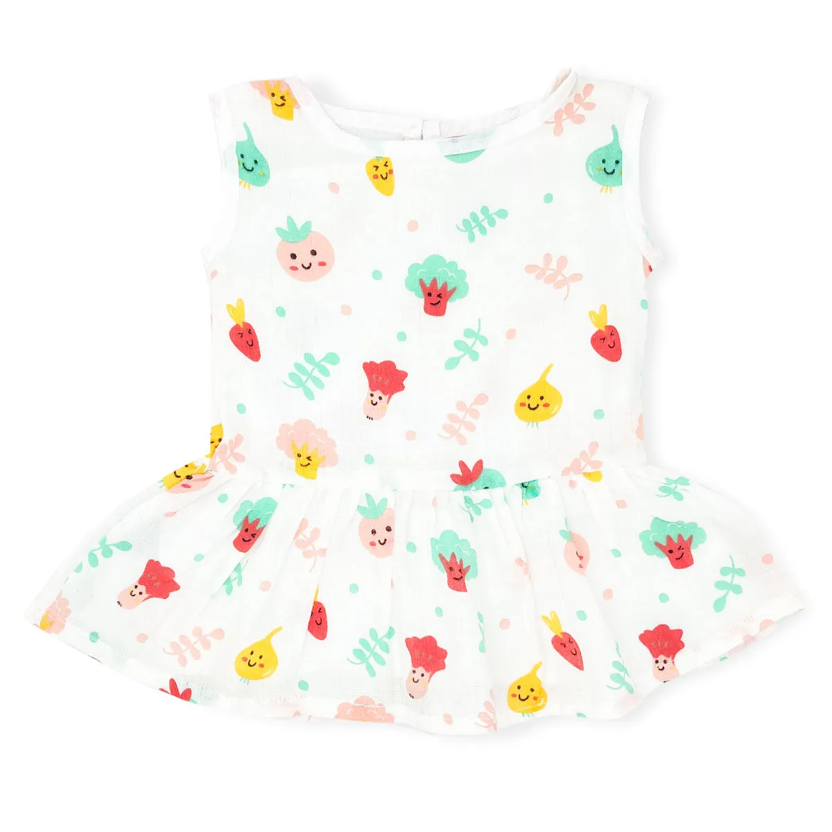 Muslin Drop Waist Frock for baby Girl- Organic Cotton (Pack of 3)