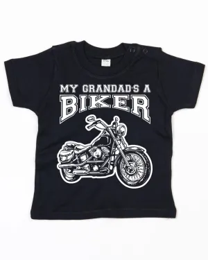 My Grandad's a Biker Baby T Shirt in Black