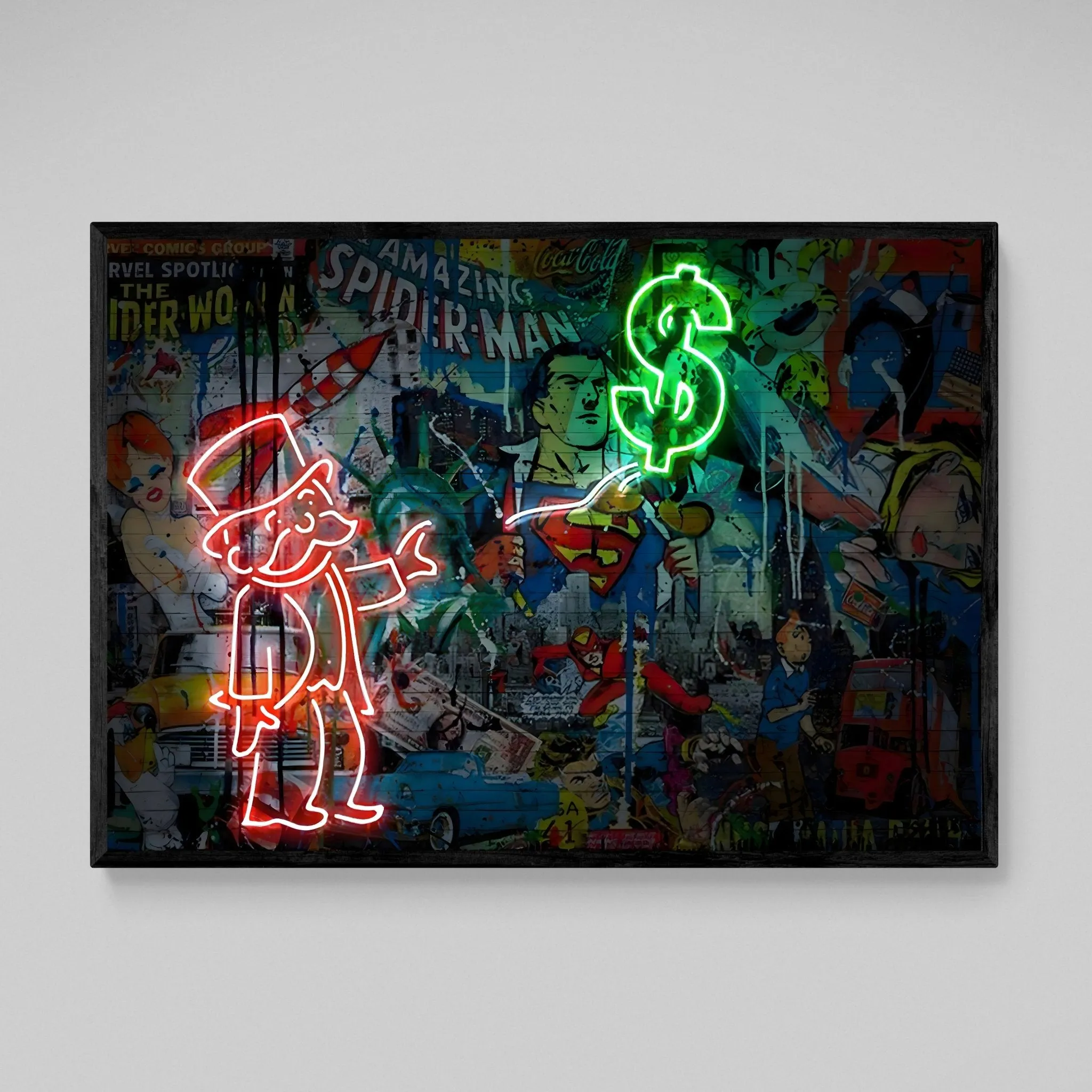 Neon Effect Graffiti Wall Art