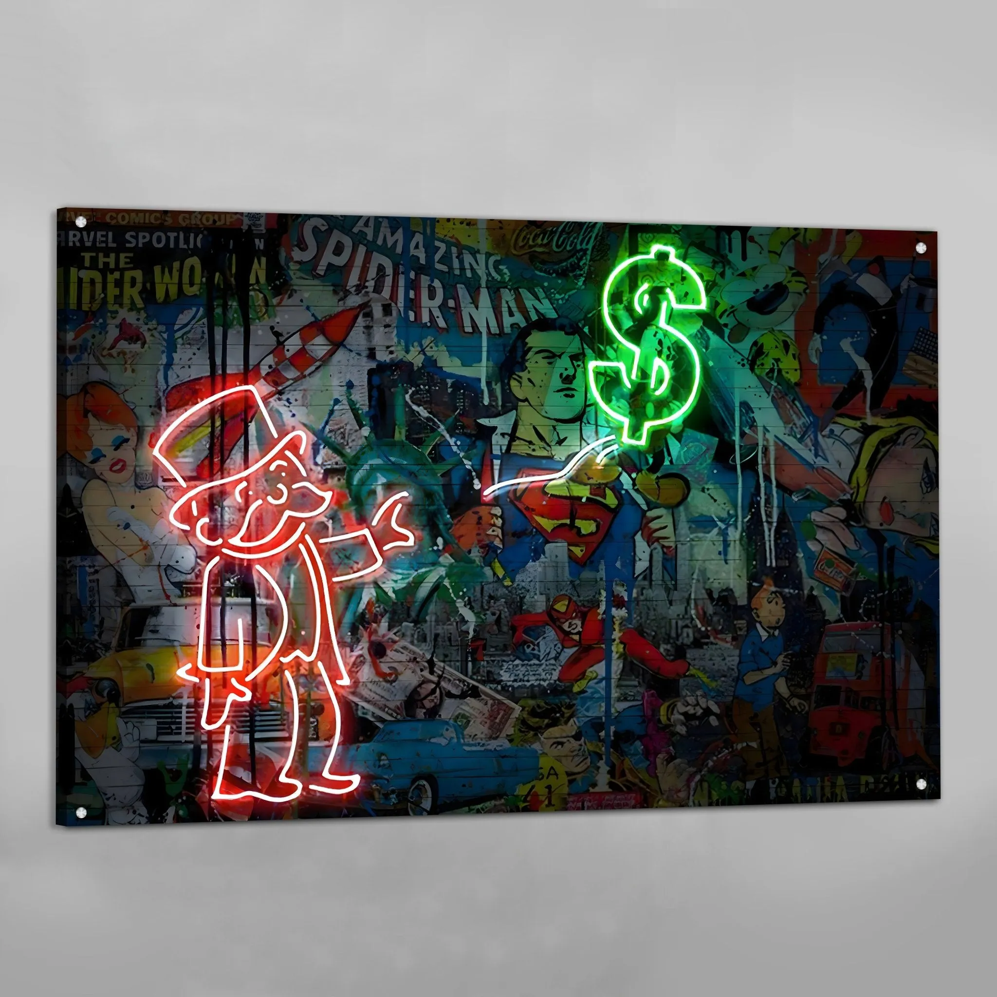 Neon Effect Graffiti Wall Art