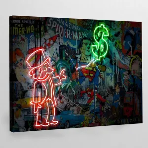 Neon Effect Graffiti Wall Art