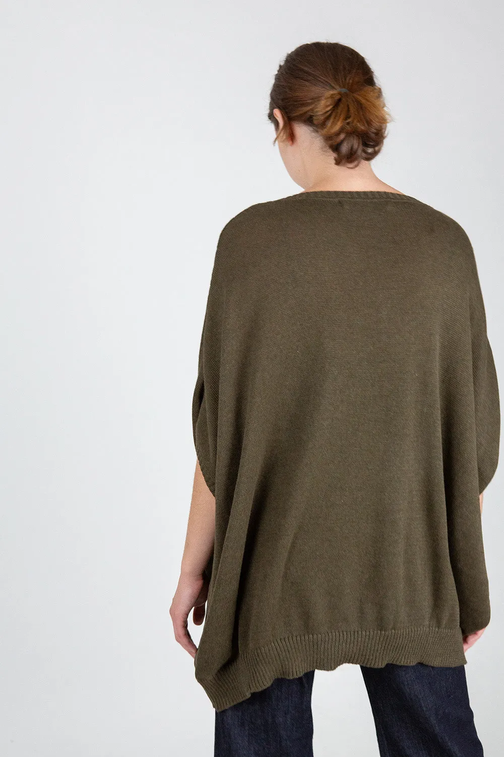 Pima Cotton V Neck Cocoon In Bracken