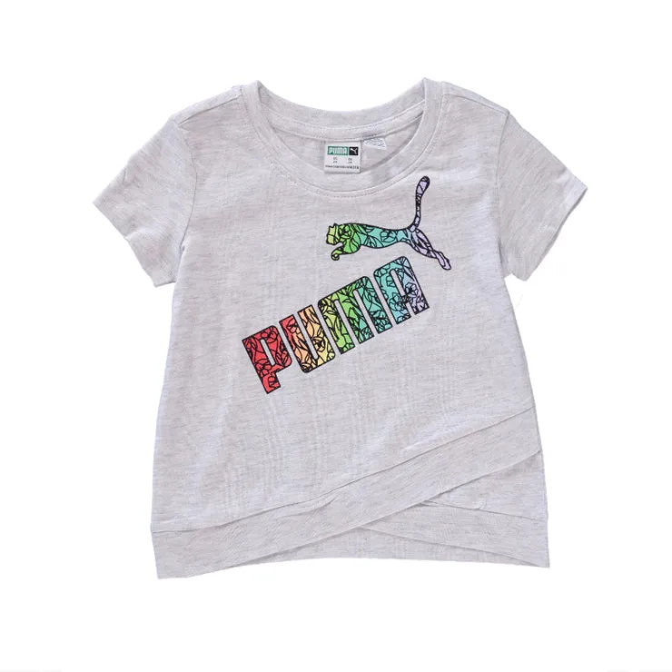 PU - Kids 'Grey' Puma Printed Cotton T-Shirt PU731