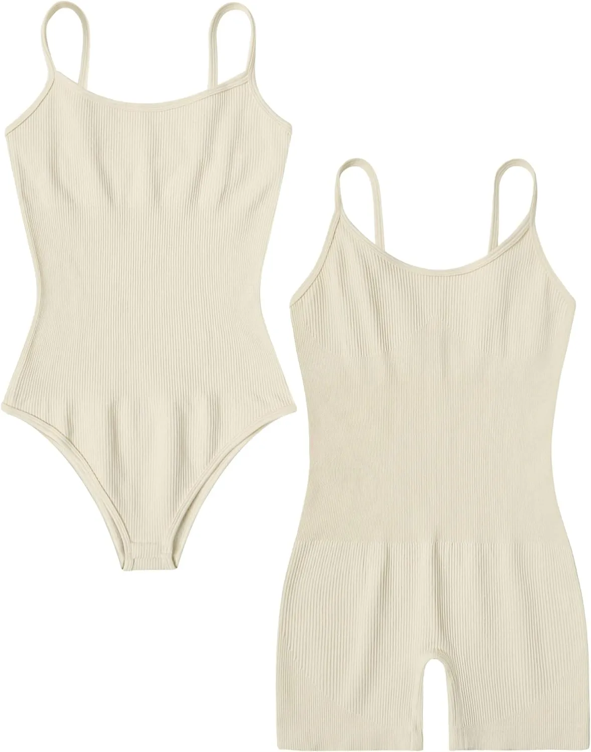 Ribbed Shapewear Tummy Control Romper