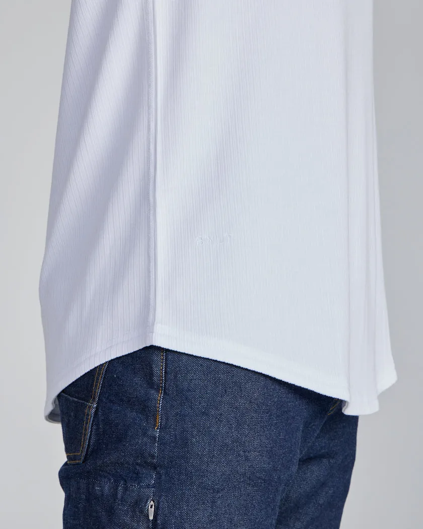 Ribbed Short Sleeve Drop-Cut