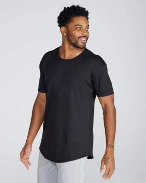 Ribbed Short Sleeve Drop-Cut