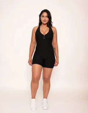 Scrunch Booty Black Shorts Jumpsuit