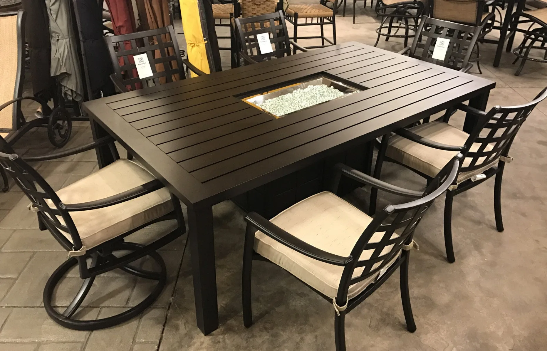 Stratford Outdoor Fire Pit Dining Set