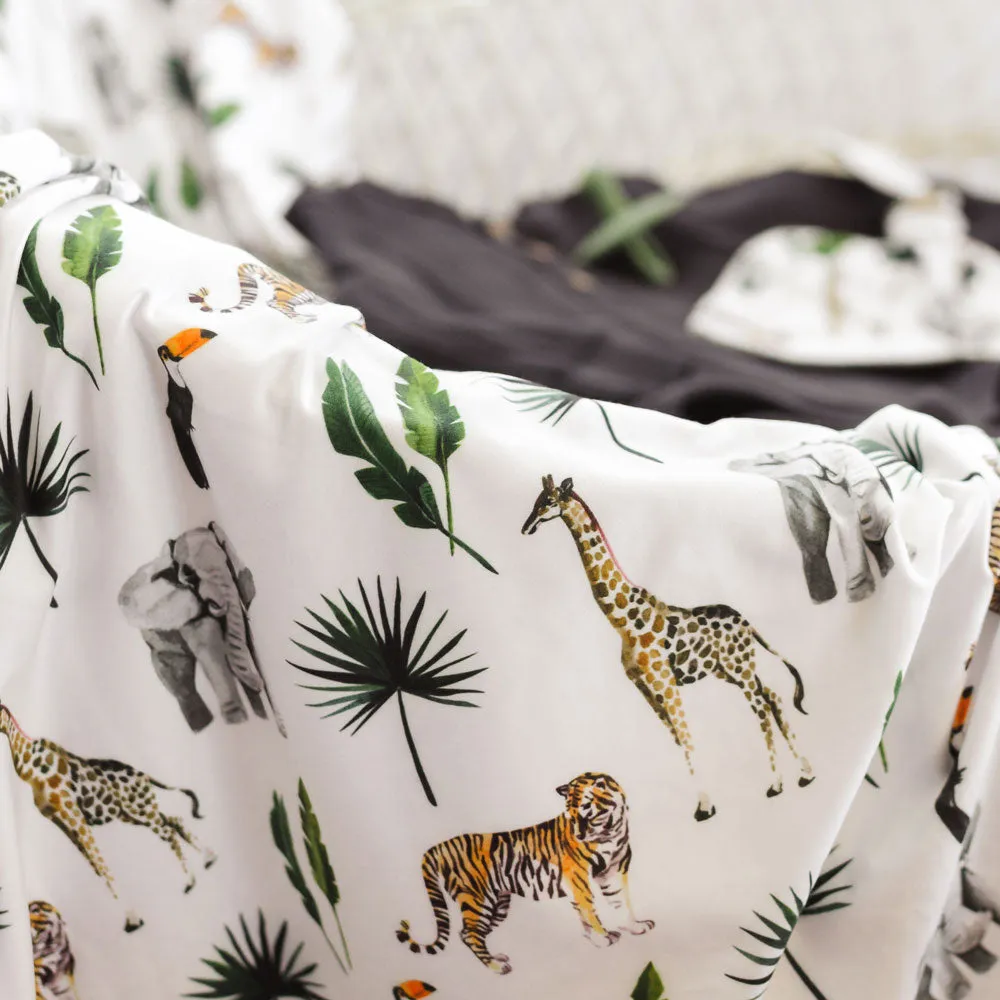 Stretchy Swaddle & Beanie Set | Safari