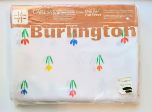 Vintage Bed Sheet - Full - Flat - Tulip - Burlington - BDSFT606